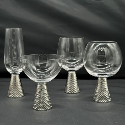 Electroplate Diamond Base Wine Glass Set