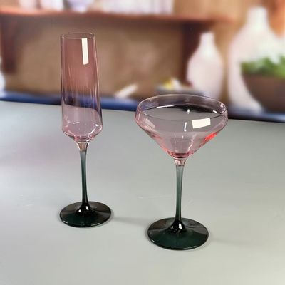 Hand-blow Color Gradient Wine Glass Set High Quality Crystal Wine Glass For Gift For Weeding