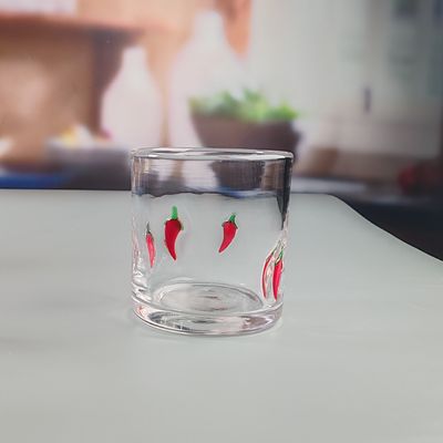 14oz Chili Decorative DOF Glass Heart Shape Water Tumbler Glasses Mexico Rock Glass Cup for Wedding Party Gift