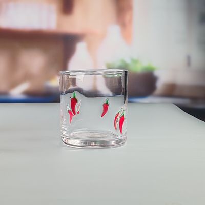 14oz Chili Decorative DOF Glass Heart Shape Water Tumbler Glasses Mexico Rock Glass Cup for Wedding Party Gift