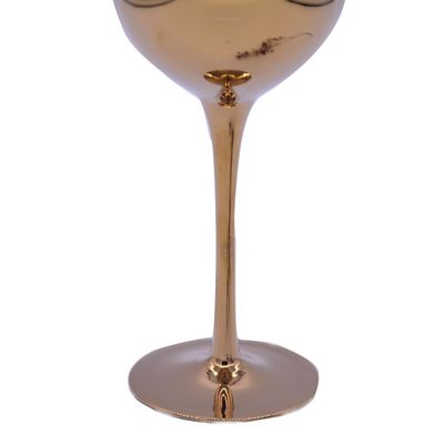 Gold Plated 16oz Crystal Wine Glass With Decal Logo For Gift