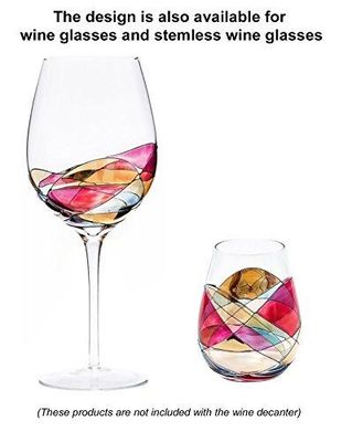 Handpainted Stemless Golden Luster Crystal Wine Glass , Engraved Crystal Glasses