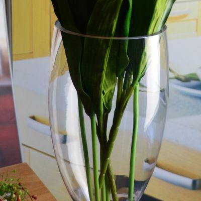 Europe Style Long Stem Glass Vase Centerpiece For Party