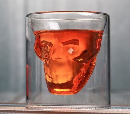 Skull Shaped Double Wall 2.5oz Old Fashioned Whiskey Tumbler