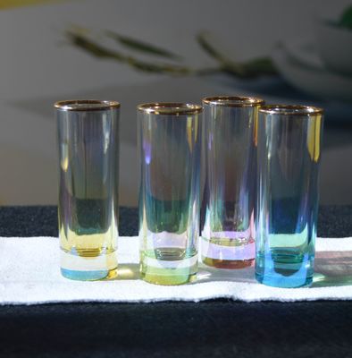 Personalized INS Gradient Color Gold Rim Unique Shot Glass Set