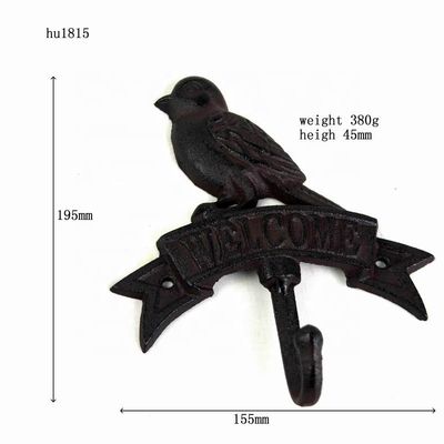 Antique Wall Mount Bird shape Black Iron Coat Hooks