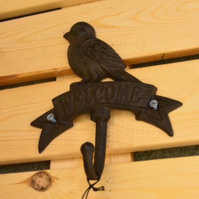 Antique Wall Mount Bird shape Black Iron Coat Hooks