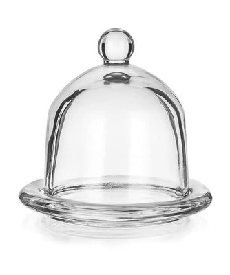 Transparent Oval Lead Free Glass Butter Keeper ,  Clear Butter Plate