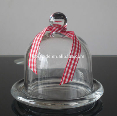 Transparent Oval Lead Free Glass Butter Keeper ,  Clear Butter Plate