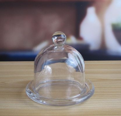 Transparent Oval Lead Free Glass Butter Keeper ,  Clear Butter Plate