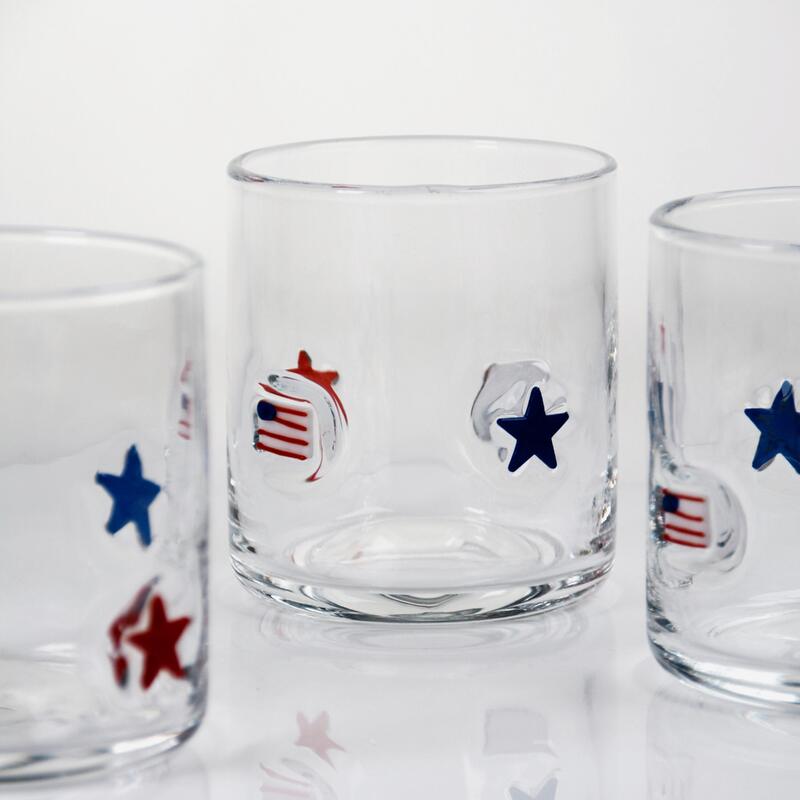 calidad Vaso de Vidrio con Diseño Patriótico Soplado a Mano e Icono - Transparente de 400ml para Whisky y Cócteles fábrica