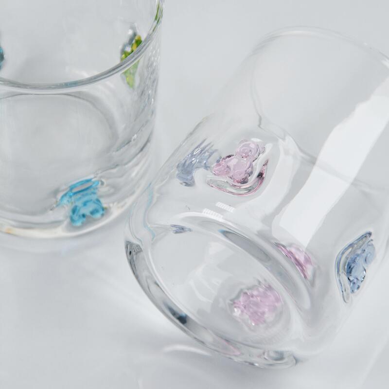 calidad Vaso de Vidrio con Forma de Osito de Gominola Soplado a Mano, Vaso Transparente de 400ml con Lindo Oso Multicolor, Vaso Divertido de Whisky y Jugo para Niños y Adultos, Lindo Regalo de Bar fábrica