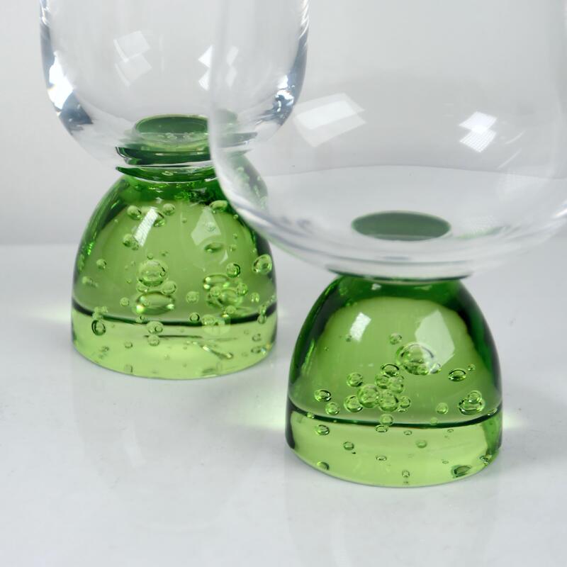 calidad Copo de cristal de vidrio de vino con base de burbujas hecha a mano con cristal libre de plomo para comidas elegantes fábrica