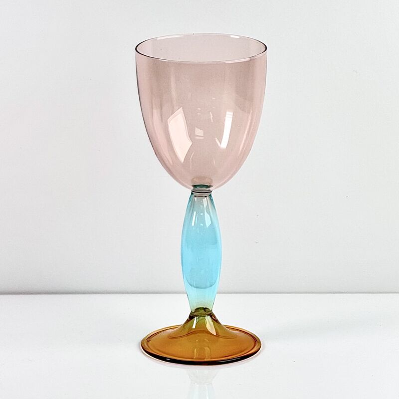 Calidad Hand-Blown Gradient Color Borosilicate Wine Glasses, Multi-Color Artistic Stem Goblets for Wine, Cocktail, Home Bar & Party Decor fábrica