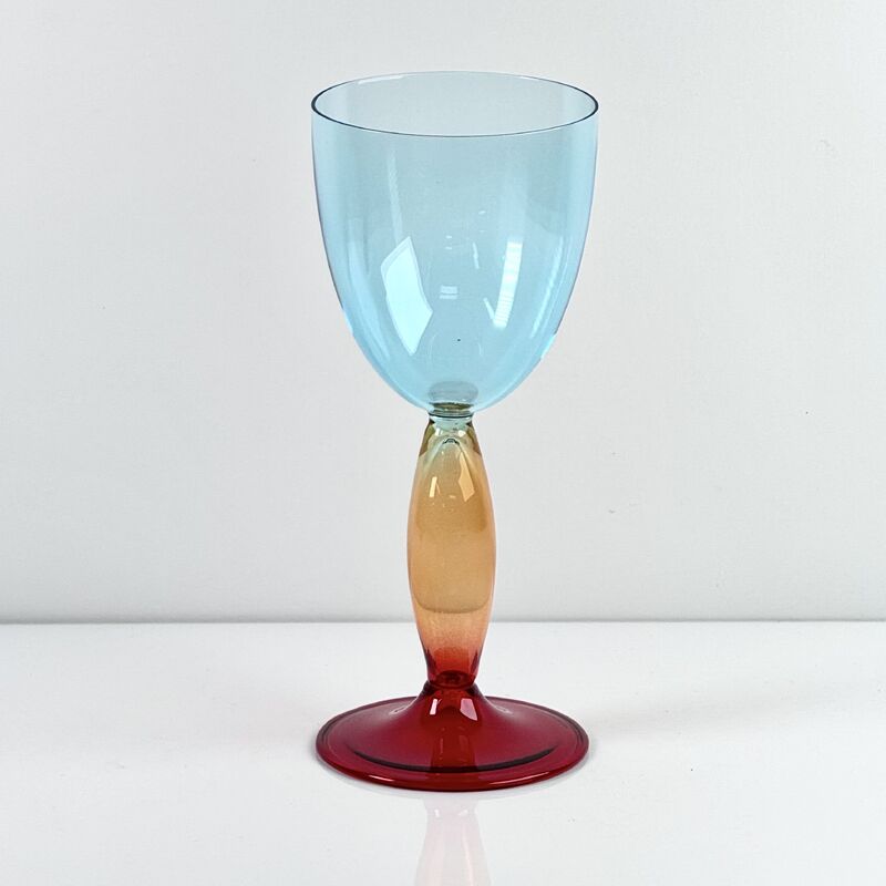 Calidad Hand-Blown Gradient Color Borosilicate Wine Glasses, Multi-Color Artistic Stem Goblets for Wine, Cocktail, Home Bar & Party Decor fábrica