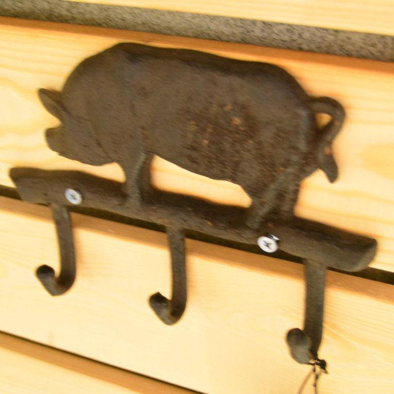Pig Shape Vintage Decorative Iron Wall Hooks For Home