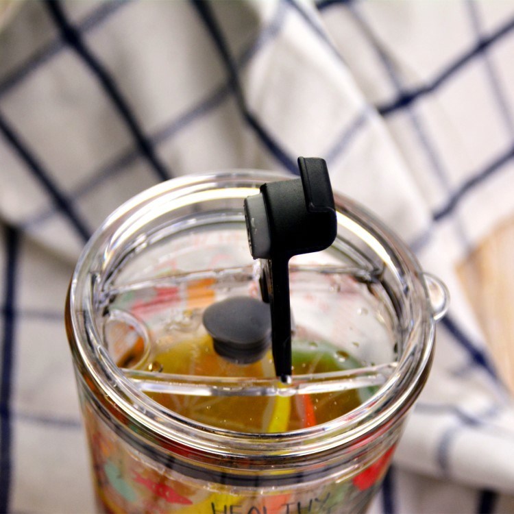 calidad Taza de vidrio de té helado decorada con tapa y silicato de paja cóctel tumbler copas de bebida fábrica