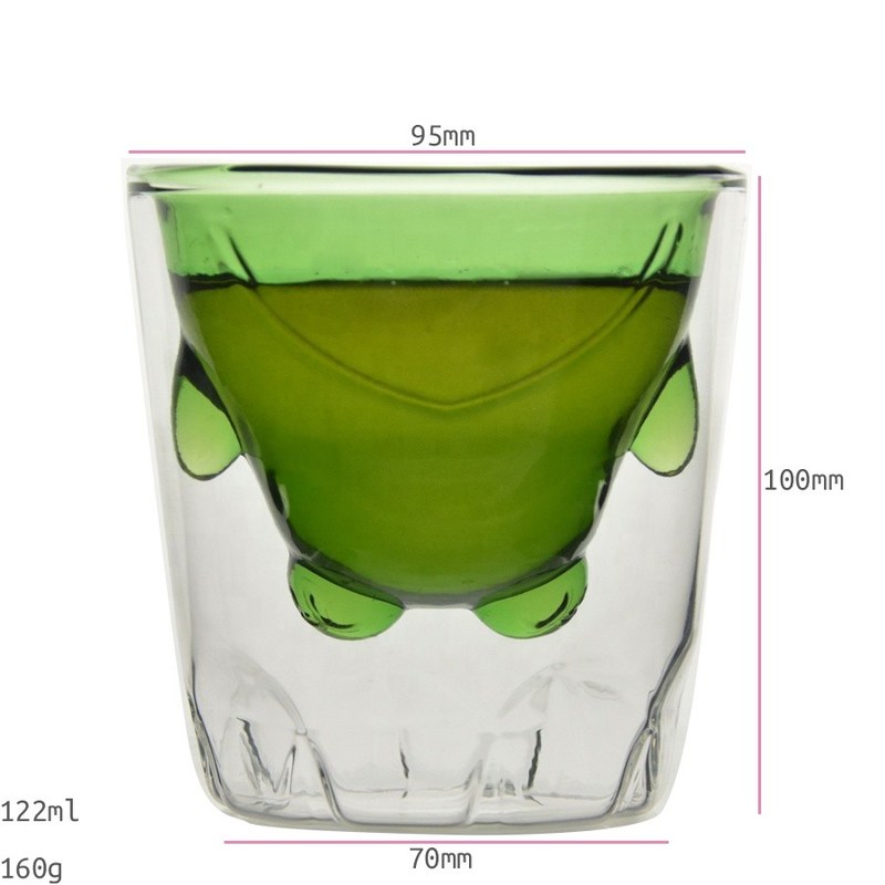 calidad Vidrios de bebidas de color borosilicato verde de doble capa fábrica