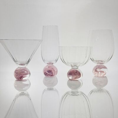 calidad Conjunto de vidrio de vino de cristal de nube rosa de alta claridad diseñado para restaurantes bares y eventos de degustación de vinos que ofrecen una presentación superior fábrica