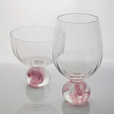 calidad Conjunto de vidrio de vino de cristal de nube rosa de alta claridad diseñado para restaurantes bares y eventos de degustación de vinos que ofrecen una presentación superior fábrica