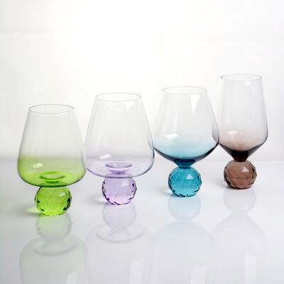 calidad Cristal de vidrio de vino boca soplado mano soplado vidrio con gradiente de color y múltiples opciones de tamaño ideal para fiestas y regalos fábrica