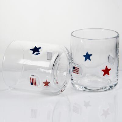 calidad Vaso de Vidrio con Diseño Patriótico Soplado a Mano e Icono - Transparente de 400ml para Whisky y Cócteles fábrica