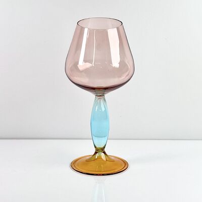 Calidad Hand-Blown Gradient Color Borosilicate Wine Glasses, Multi-Color Artistic Stem Goblets for Wine, Cocktail, Home Bar & Party Decor fábrica