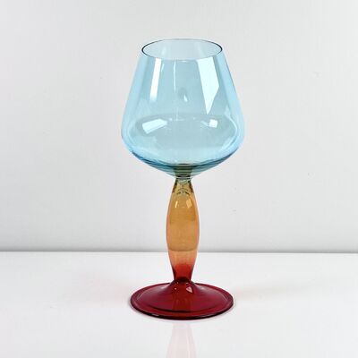 Calidad Hand-Blown Gradient Color Borosilicate Wine Glasses, Multi-Color Artistic Stem Goblets for Wine, Cocktail, Home Bar & Party Decor fábrica