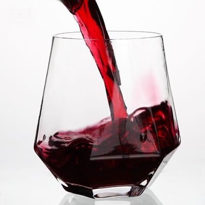 calidad Diamante Geométrico Dorado de borde Cristal de vidrio Tumblers, copa de bebida de vidrio fábrica