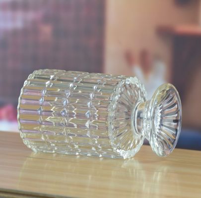 calidad Pilar de pie de trabajo pesado porta velas de vidrio, porta velas de vidrio transparente como jarrón de flores fábrica