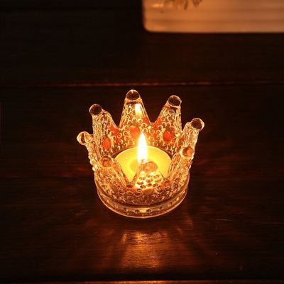 calidad Romantic Crown Tea Light Mini Votive Candlestick Holders, Candlestick cilindro de vidrio para las fiestas fábrica