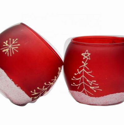 calidad Candelabro de cristal de vidrio para canderillas de copo de nieve de Navidad pintado a mano fábrica