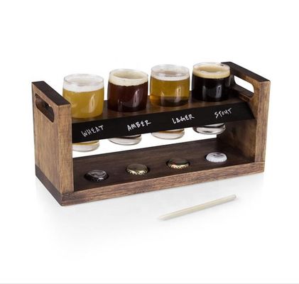 calidad Kit de degustación de cerveza artesanal de 5 onzas, vasos de cerveza artesanal con paleta de madera. fábrica