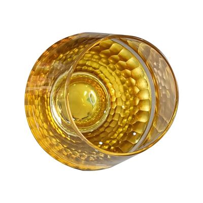 calidad 400 ml de copa de vino de cristal de oro cortado a mano fábrica