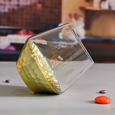 calidad 400 ml de copa de vino de cristal de oro cortado a mano fábrica