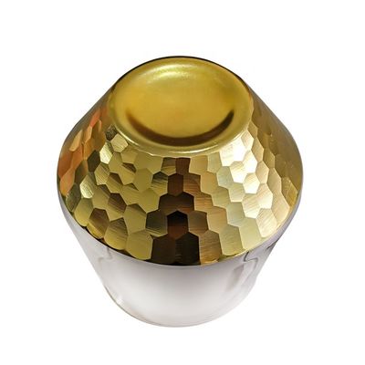 calidad 400 ml de copa de vino de cristal de oro cortado a mano fábrica