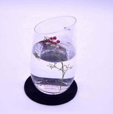 calidad Vidrio de vino de cristal sin tallo con borde oblicuo con tapa angular fábrica