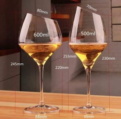 calidad Borde superior inclinado modificado para requisitos particulares 450ml Crystal Glasses fino fábrica