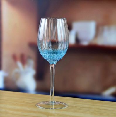 calidad Copo de vino azul del océano hecho a mano con burbujas espumosas fábrica