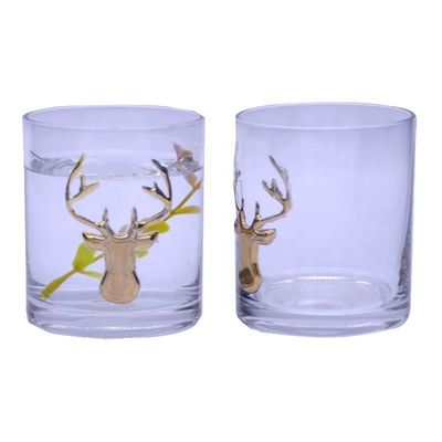 calidad Vaso de whisky personalizado redondo decorativo para Navidad fábrica