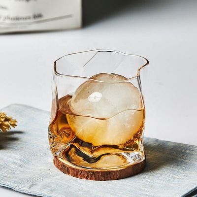 calidad Vaso de whisky hecho a mano con borde de oro fábrica