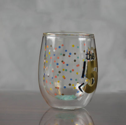 calidad Vidrio de whisky hecho a mano con doble pared de alto borosilicato fábrica