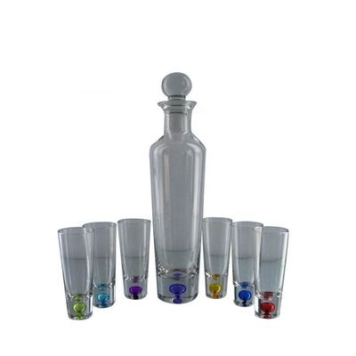 calidad Conjunto de vidrio de vidrio de forma redonda de 6 colores para vodka fábrica