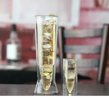 calidad Vidrios únicos en forma de bala con doble pared fábrica