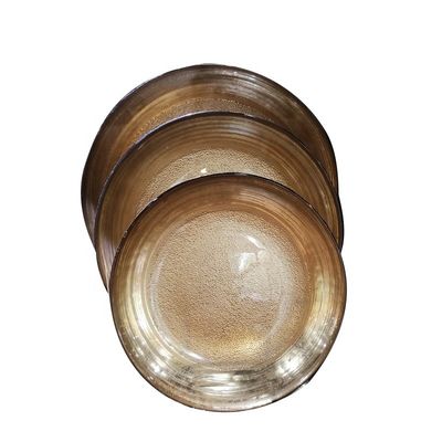 calidad Placas de cargador de vidrio de color dorado para postres, placas de cargador decorativas para bodas fábrica