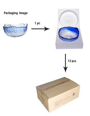 calidad Cuenco de ensalada de cristal de forma irregular con patrón martillado fábrica
