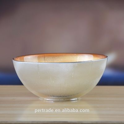 calidad Placas de cargador de vidrio decoradas con oro plateado para ensalada fábrica