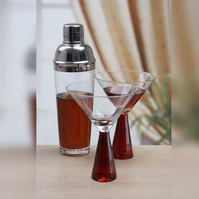 calidad Conjunto completo de copas de cóctel de cristal con estribos pesados y robustos, copas de martini vintage. fábrica