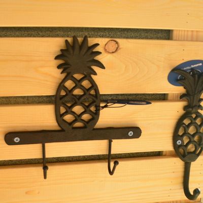 calidad Ananas Vintage colgador de llaves montado en la pared Artesanías de hierro fundido fábrica