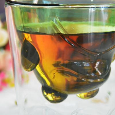 calidad Vidrios de bebidas de color borosilicato verde de doble capa fábrica